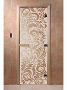 картинка Дверь  "Хохлома сатин" для бани и сауны
