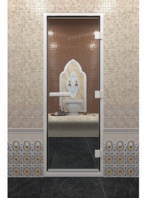 картинка Дверь "Хамам прозрачное" для бани и сауны