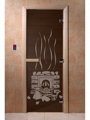 картинка Дверь "Банька черный жемчуг" для бани и сауны