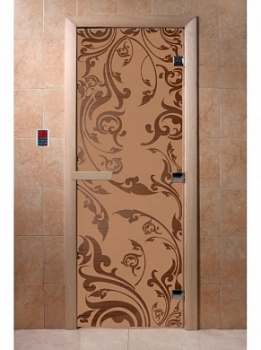 картинка Дверь "Венеция бронза матовая" для бани и сауны