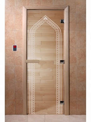 картинка Дверь "Арка прозрачная" для бани и сауны