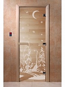 картинка Дверь  "Зима прозрачная" для бани и сауны