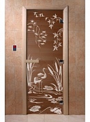 картинка Дверь  "Камышовый рай бронза" для бани и сауны