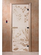картинка Дверь  "Камышовый рай сатин" для бани и сауны