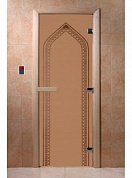 картинка Дверь "Арка бронза матовая" для бани и сауны