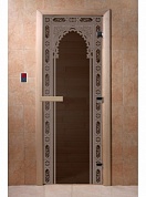 картинка Дверь  "Восточная арка черный жемчуг" для бани и сауны