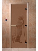 картинка Дверь  "Рим бронза матовая" для бани и сауны