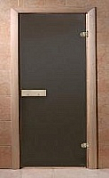 картинка Дверь Doorwood стеклянная "Тёплая ночь", матовая бронза для бани и сауны
