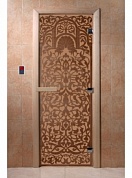 картинка Дверь  "Флоренция бронза матова" для бани и сауны