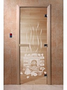 картинка Дверь "Банька прозрачная" для бани и сауны