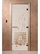 картинка Дверь "Банька сатин" для бани и сауны