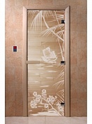 картинка Дверь  "Голубая лагуна прозрачная" для бани и сауны