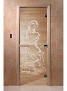 картинка Дверь  "Искушение прзрачная" для бани и сауны