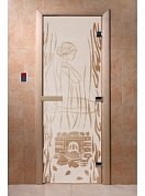 картинка Дверь "Волшебный пар сатин" для бани и сауны