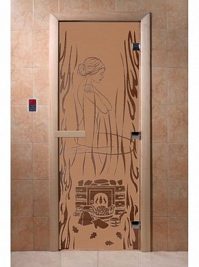 картинка Дверь "Волшебный пар бронза матовая" для бани и сауны