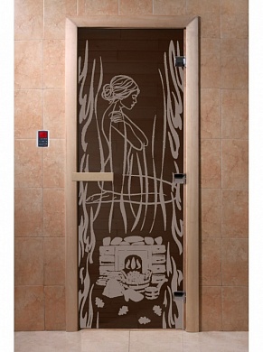 картинка Дверь "Волшебный пар черный жемчуг" для бани и сауны