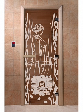 картинка Дверь "Волшебный пар бронза" для бани и сауны