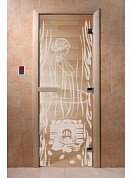 картинка Дверь "Волшебный пар прозрачная" для бани и сауны