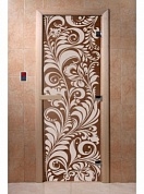 картинка Дверь  "Хохлома бронза" для бани и сауны