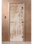 картинка Дверь  "Рассвет прозрачная" для бани и сауны