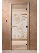 картинка Дверь  "Япония сатин" для бани и сауны