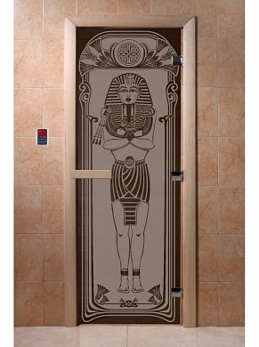 картинка Дверь  "Египет черный жемчуг матовая" для бани и сауны