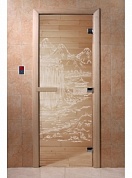 картинка Дверь  "Китай прозрачная" для бани и сауны