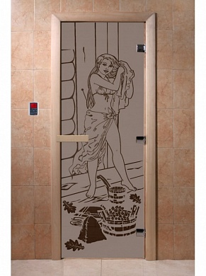 картинка Дверь  "Дженифер черный жемчуг матовая" для бани и сауны