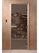 картинка Дверь  "Япония черный жемчуг" для бани и сауны