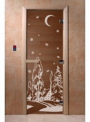 картинка Дверь  "Зима бронза" для бани и сауны