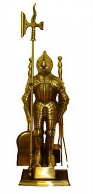 картинка Набор каминный К3050А (рыцарь, 4 предмета, античная латунь) для бани и сауны