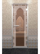 картинка Дверь "Хамам восточная арка бронза" для бани и сауны