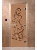 картинка Дверь  "Искушение бронза матовая" для бани и сауны