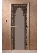 картинка Дверь  "Восточная арка черный жемчуг матовая" для бани и сауны