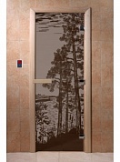 картинка Дверь  "Рассвет черный жемчуг матовая" для бани и сауны