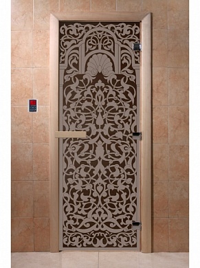 картинка Дверь  "Флоренция черный жемчуг матовая" для бани и сауны