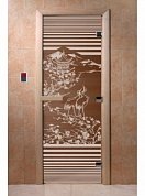 картинка Дверь  "Япония бронза" для бани и сауны