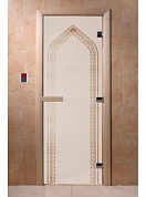 картинка Дверь "Арка сатин" для бани и сауны