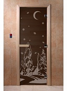 картинка Дверь  "Зима черный жемчуг" для бани и сауны