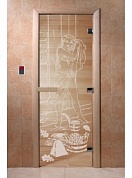 картинка Дверь  "Дженифер прозрачная" для бани и сауны