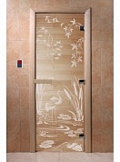 картинка Дверь  "Камышовый рай прозрачная" для бани и сауны