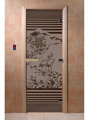 картинка Дверь  "Япония черный жемчуг матовая" для бани и сауны