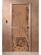 картинка Дверь "Волшебный пар бронза матовая" для бани и сауны