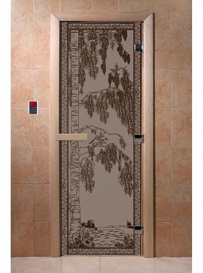 картинка Дверь "Березка черный жемчуг" для бани и сауны