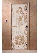 картинка Дверь  "Горячий пар сатин" для бани и сауны