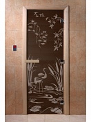 картинка Дверь  "Камышовый рай черный жемчуг" для бани и сауны