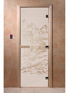 картинка Дверь  "Китай сатин" для бани и сауны