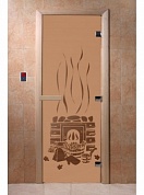 картинка Дверь  "Банька бронза матовая" для бани и сауны