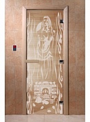 картинка Дверь  "Горячий пар прозрачная" для бани и сауны