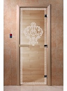 картинка Дверь "Версаче прозрачая" для бани и сауны